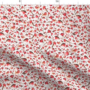 Watercolor Robin Fabric - Robins By Elena O&#39;Neill Illustration - Woodland Bird Nursery Cotton Fabric By The Yard With Spoonflower