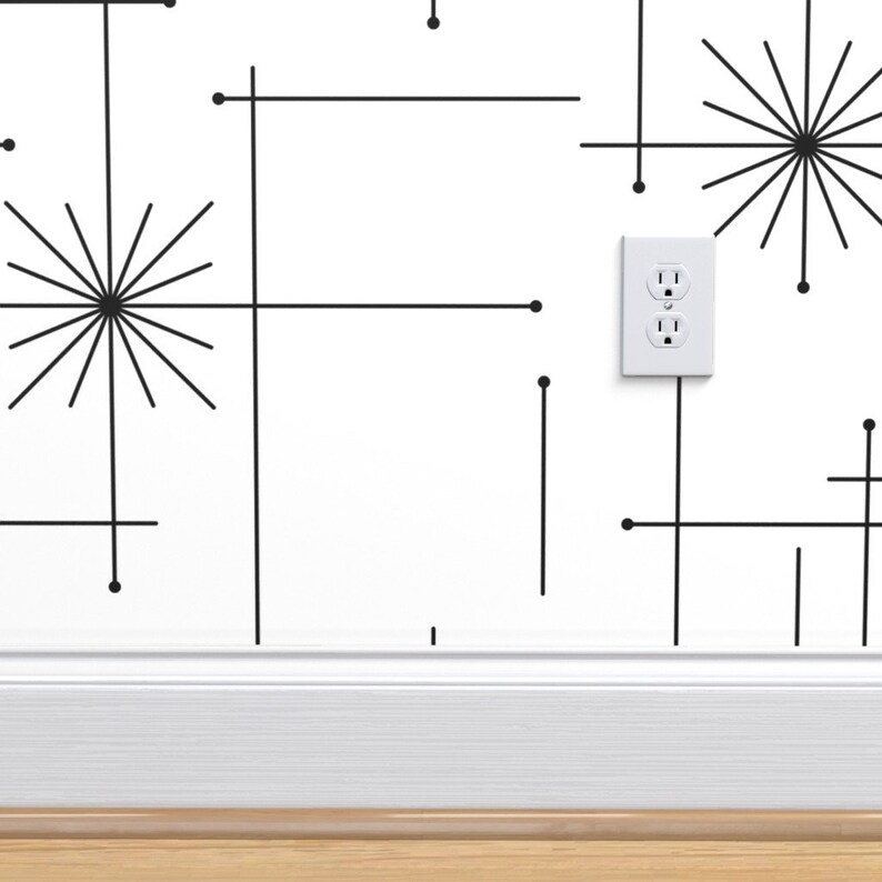 Retro Wallpaper Starbursts by Tonyanewton Mid Century Etsy Canada