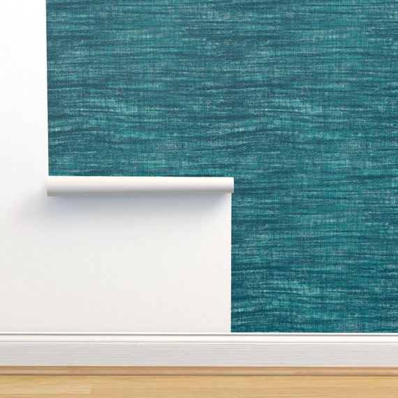 Dark Teal Faux Texture Fabric Coarse Look Turquoise Blue by - Etsy