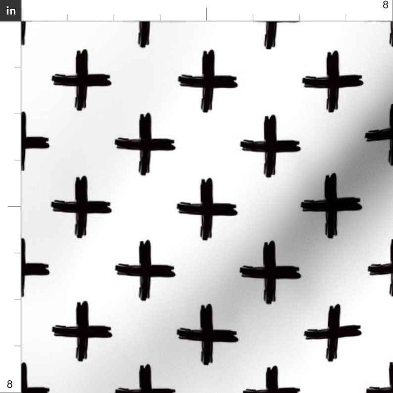 Cross Fabric Swiss Cross in Black White by Etsy