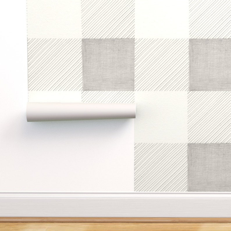 Buffalo Check Wallpaper Hand Drawn by Lilafrances Buffalo - Etsy