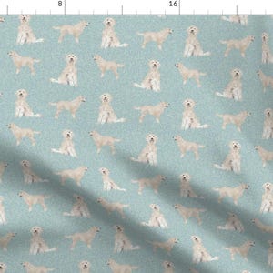 Doodle Fabric - Doodle Pet Quilt Coordinate Dog Fabric By Petfriendly - Doodle Blue Dog Breed Cotton Fabric By The Yard With Spoonflower