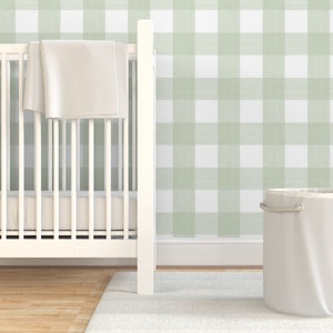 Gender Neutral Nursery Peel-and-Stick Wallpaper Sampler - Sage Cream Sweet Playroom Removable Wallpaper Swatch Sample Pack by Spoonflower