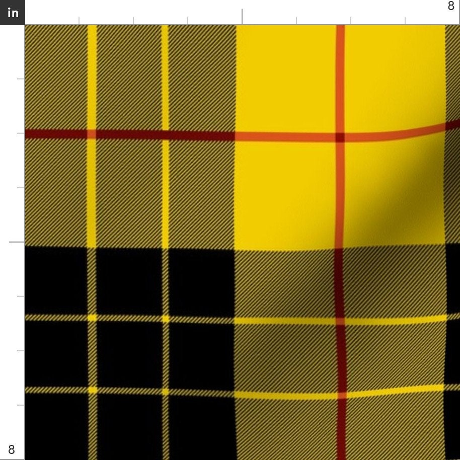 Yellow and Black Plaid Fabric Macleod Plaid by - Etsy
