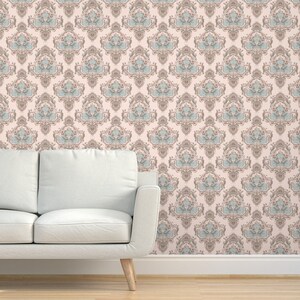 Angles Wallpaper Rococo Romantic by Stacystudios Blue Pink - Etsy