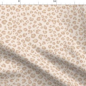Animal Print Fabric - Animal Print Faded Light Taupe By Erin Kendal - Cream Beige Leopard Safari Cotton Fabric By The Yard With Spoonflower image 1