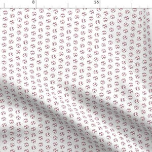 Baseball Fabric - Baseball Sports Theme Fabric Design White - Baseball White Smallest By Charlottewinter - Sports Fabric With Spoonflower