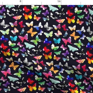 Watercolor Butterflies Fabric - Watercolour Butterflies By Mmarie-Designs - Rainbow Watercolor Cotton Fabric By The Yard With Spoonflower
