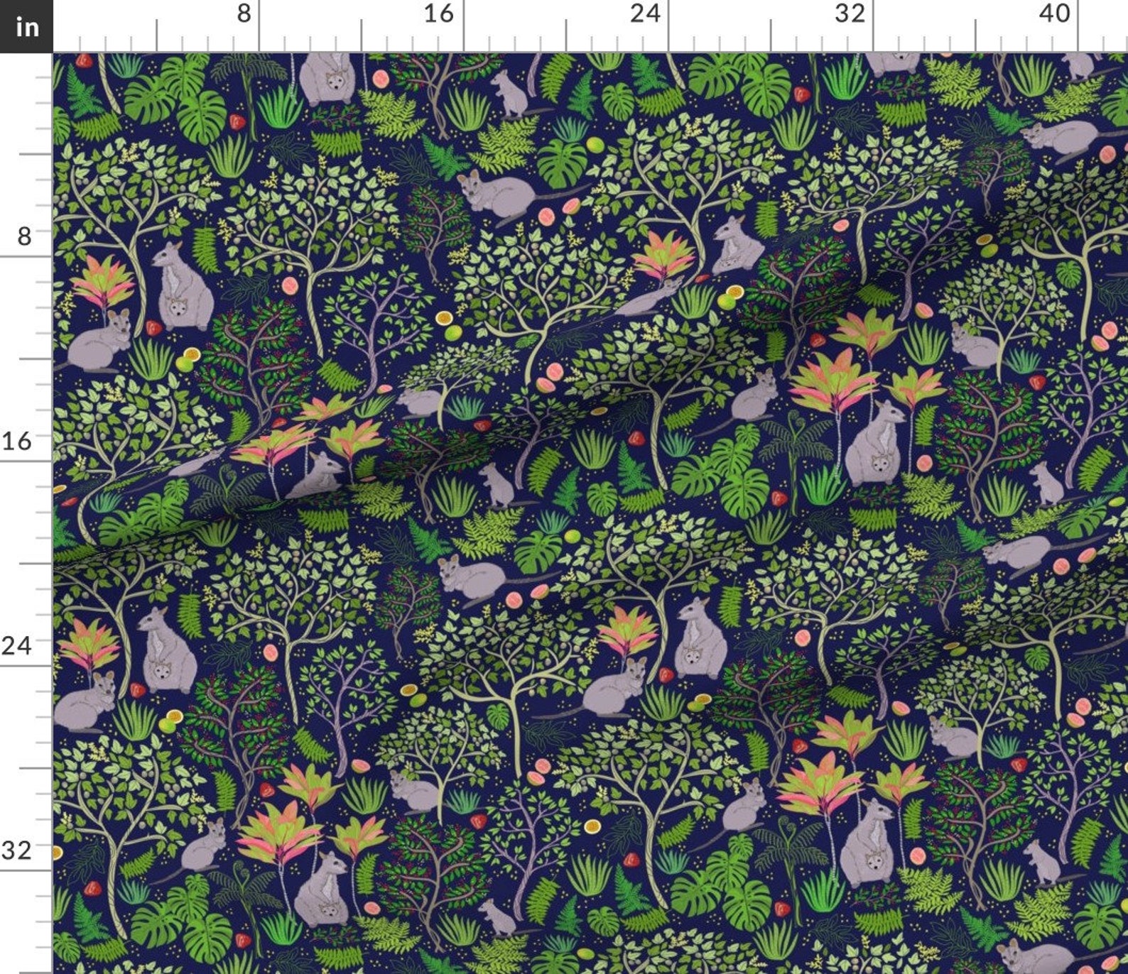 Kangaroos Fabric Kalihi Valley Wallabies By Honoluludesign Etsy Italia