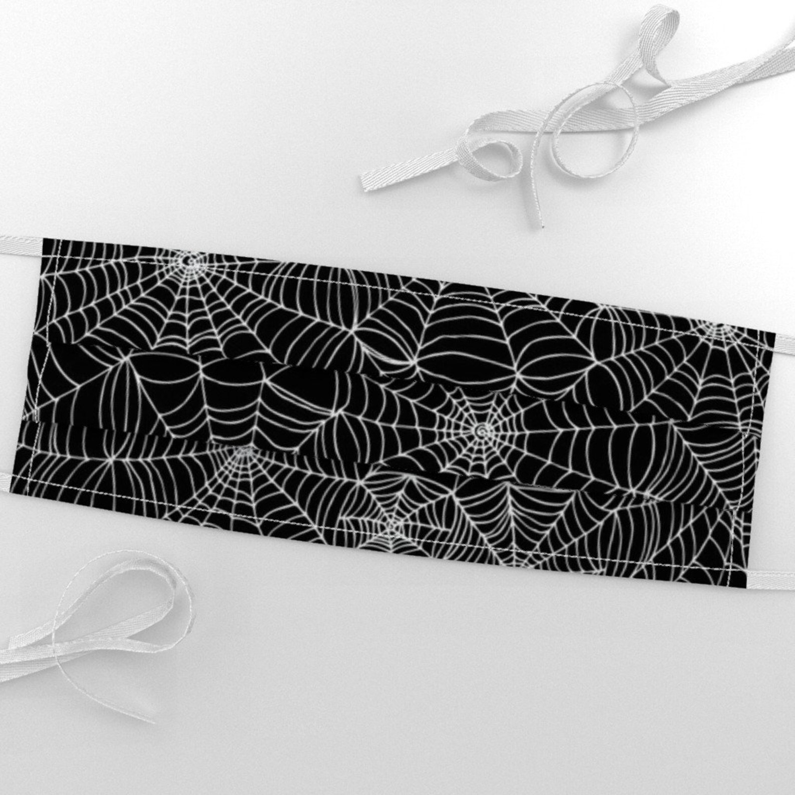Spider  Fabric Spiderwebs White on Black by Cecca Etsy