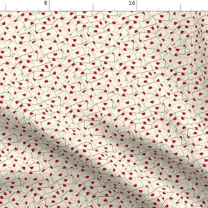 Tiny Envelopes Fabric - Heart Sealed Envelopes  By Themadcraftduckie - Post Office Letters Mail Cotton Fabric by the Yard with Spoonflower