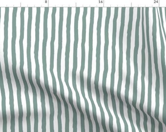Green Stripes Fabric -  Western Autumn Dry Green Stripes Vertical By Shopcabin - Stripes Cotton Fabric By The Yard With Spoonflower