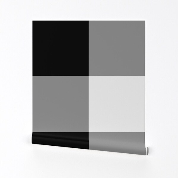 Black and White Gingham Wallpaper Etsy