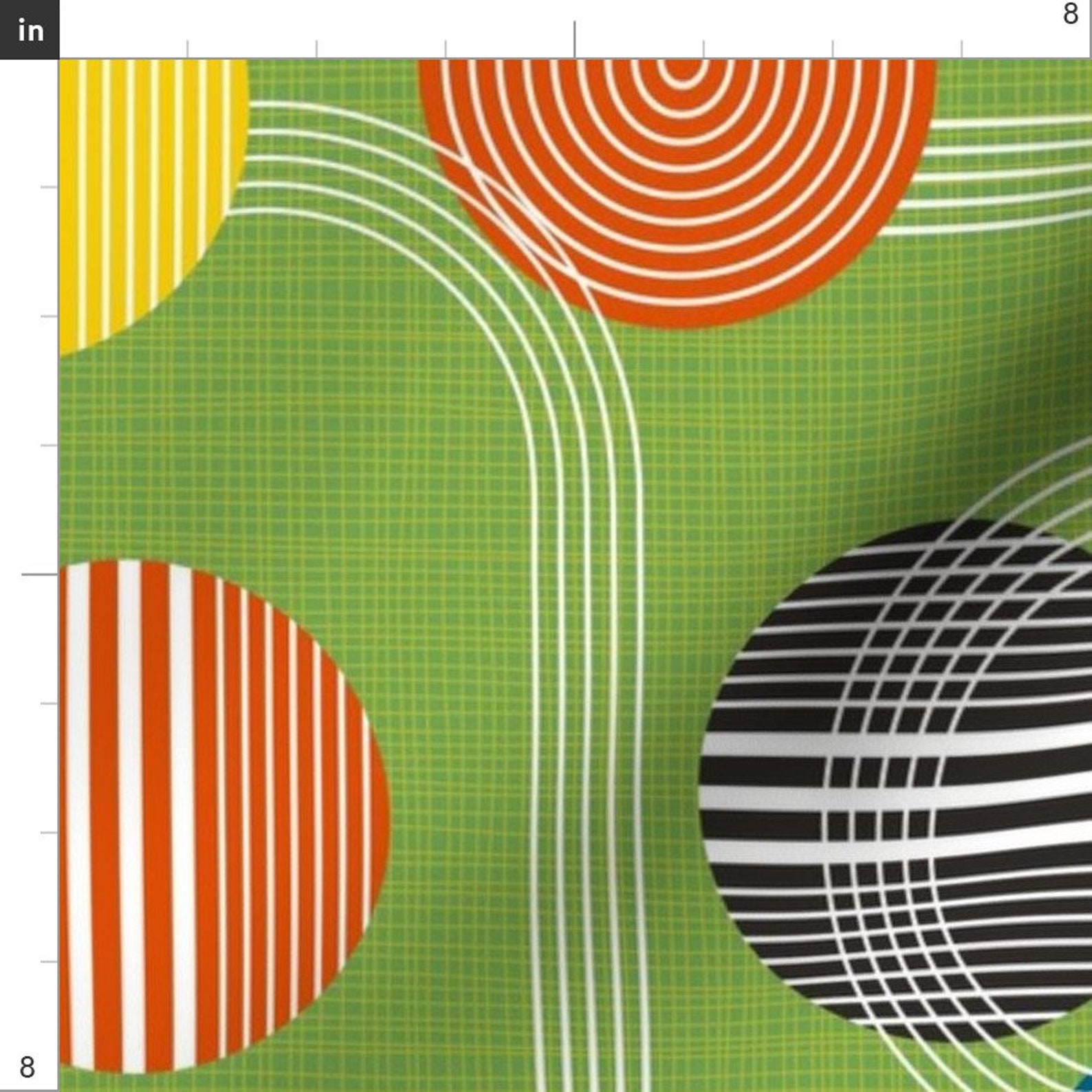 Croquet Balls Geometric Stripes Fabric Sticky Wickets Etsy