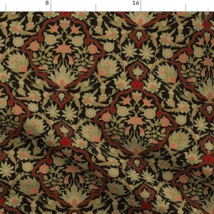 Victorian Fabric - Serpentine 607d By Muhlenkott - Natural Repeat Pattern Victorian Brush Cotton Fabric By The Yard With Spoonflower