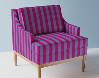 Bright Upholstery Fabric- Boardwalk Stripe by unasomerville -  Retro Stripes Fun Groovy Hot Pink Neon  Fabric By The Yard With Spoonflower