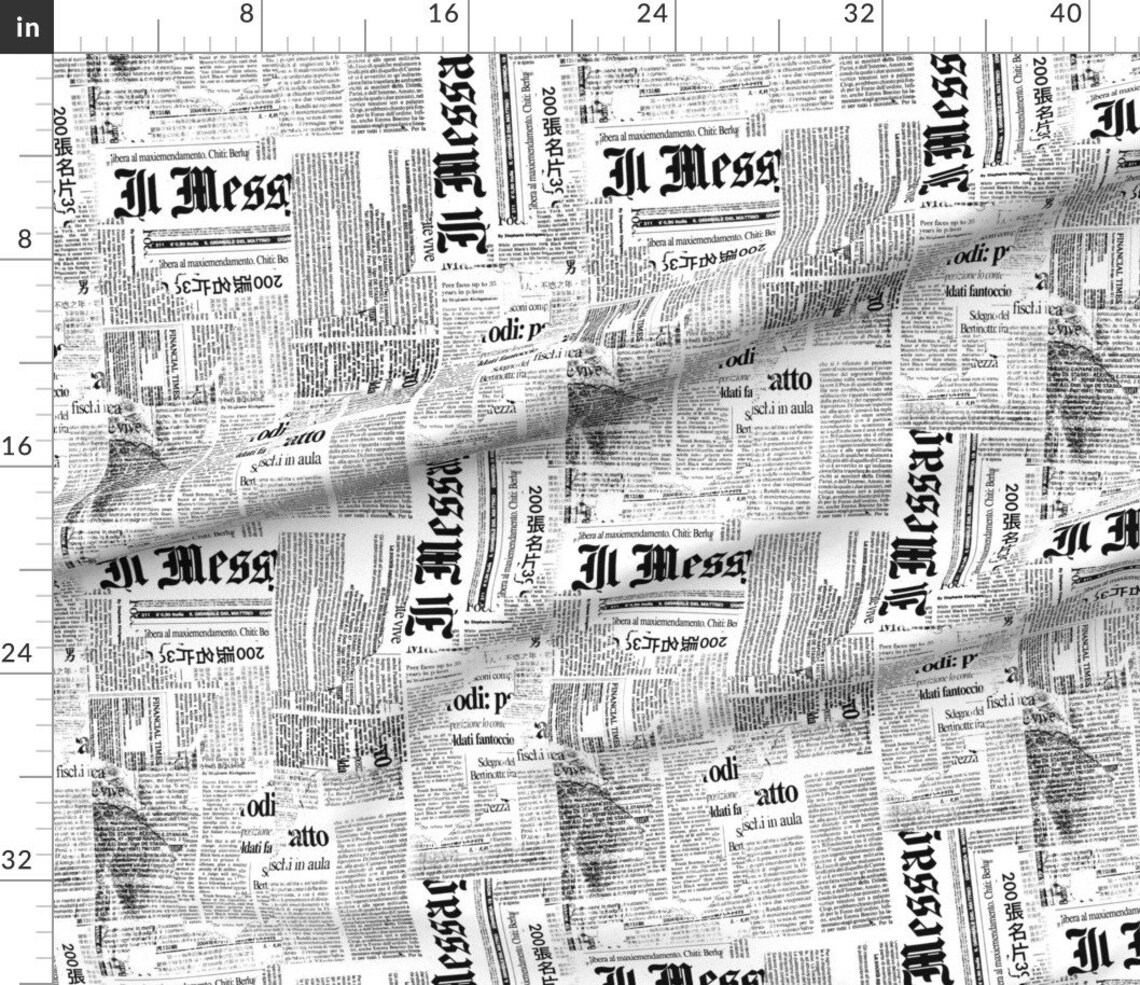 Black Fabric Grunge Newspaper By Andrea Haase Design Black Etsy
