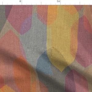 Mid Century Fabric - Colour Blocks by ceciliamok - Vintage Retro Geometric 1960s 1950s Color Block Rainbow Fabric by the Yard by Spoonflower