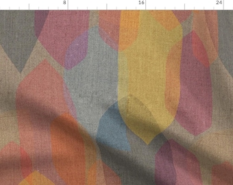 Mid Century Fabric - Colour Blocks by ceciliamok - Vintage Retro Geometric 1960s 1950s Color Block Rainbow Fabric by the Yard by Spoonflower