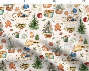 Winter Holiday Fabric - Winter Wonderland by hipkiddesigns - Winter Snow Holiday Christmas Christmas Tree Fabric by the Yard by Spoonflower