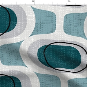 1950s Teal Fabric - Tweedy Orbs by ottomanbrim - Mid Century Modern Retro Inspired Atomic Era  Fabric by the Yard by Spoonflower