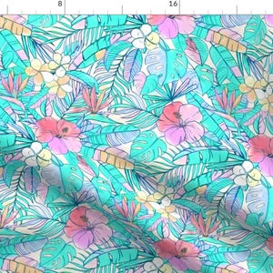 Hawaiian Hibiscus Fabric - Pretty Pastel Hawaiian Hibiscus Print By Micklyn - Hibiscus Flowers Cotton Fabric By The Yard With Spoonflower