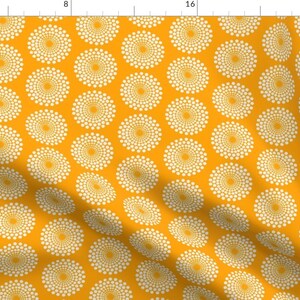 Mod Circles Fabric - Mod Orange Circle By Keweenawchris - Mod Circles Orange White Modern Home Cotton Fabric By The Yard With Spoonflower