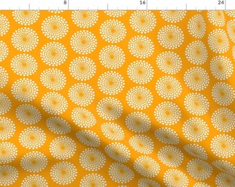 Mod Circles Fabric - Mod Orange Circle By Keweenawchris - Mod Circles Orange White Modern Home Cotton Fabric By The Yard With Spoonflower