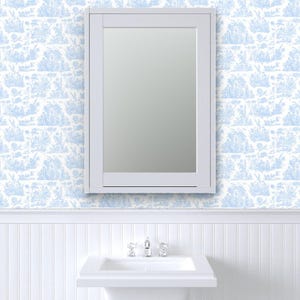 Papel pintado Toile - Toile de Marsella de Peacoquettedesigns - Papel pintado autoadhesivo francés removible para habitación infantil en color azul bebé de Spoonflower imagen 8