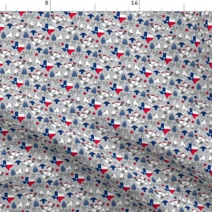 Gray Texas Flag States Fabric - Symbols Of Texas (Silver Extra Small) By Robyriker - Texas Cotton Fabric By The Yard With Spoonflower