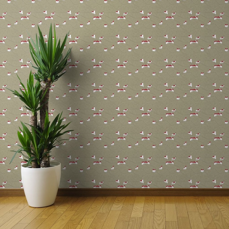 Countryside Architecture Linen By Holli Zollinger House Wallpaper Custom Printed Removable Self Adhesive Wallpaper Roll by Spoonflower