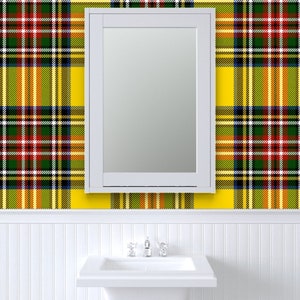 Tartan Wallpaper Royal Dress By Peacoquettedesigns Yellow Red Plaid Custom Printed Removable Self Adhesive Wallpaper Roll by Spoonflower image 8