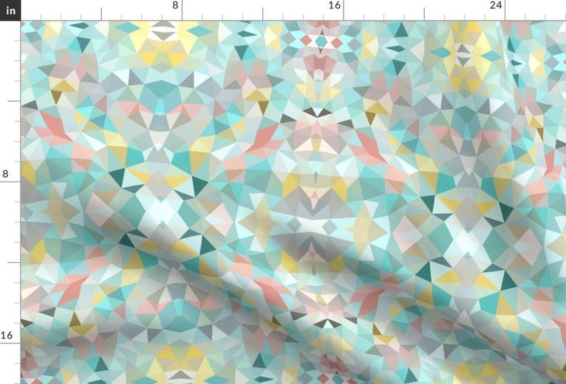 Pastel Fabric - Pastel Tris By Beththompsonart - Pastel Kaleidoscope Abstract Modern Geometric Cotton Fabric By The Yard With Spoonflower
