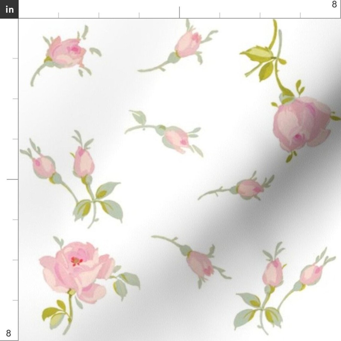 Dainty Pink Rosebuds Fabric Imogen Rosebuds for Faith by Etsy