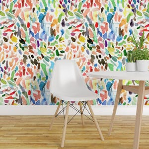Watercolor Stokes Wallpaper - Test Strokes Large By Elizabeth Baddeley- Custom Printed Removable Self Adhesive Wallpaper Roll by Spoonflower image 1