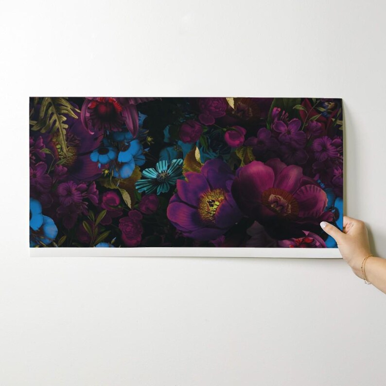 Dark Floral Wallpaper - Moody Florals By Utart - Mystic Night By Utart - Garden Bold Removable Self Adhesive Wallpaper Roll by Spoonflower image 9