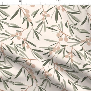 Neutral Olives Fabric - Olives by dyesandpigments - Beige Sage Green Natural Organic Modern Mediterranean  Fabric by the Yard by Spoonflower