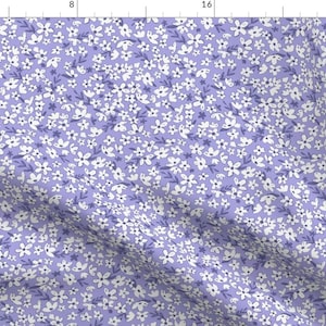 Lilac Floral Fabric - Wild Ditsy by lennyellendesign - Mini Floral Purple Flowers Garden Lavender Fabric by the Yard by Spoonflower