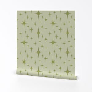 Abnehmbare Tapetenrolle von Spoonflower - 1950er Jahre Sterne MCM Abnehmbare Tapete von Spoonflower