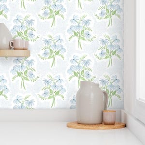 Dainty Floral Peel and Stick Wallpaper - Bouquets Grand Millenial Feminine - Removable Wall Decor Art - Pearl's Bouquet by danika_herrick image 7