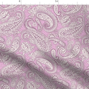 Paisley Fabric - Paisley Positivity Lilac Tones By Paisleypower - Lavender Floral Paisley Trendy Cotton Fabric By The Yard With Spoonflower