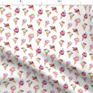 Ice Cream Summer Fabric - Watercolor Ice Cream Gelato Deluxe By Magentarosedesigns - Sweet Summer Cotton Fabric By The Yard With Spoonflower
