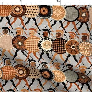 Warriors Fabric - Hero By Spellstone - Myths Greek Roman Ancient War Fighter Soldier Spartan Cotton Fabric By The Yard With Spoonflower