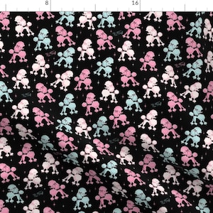 Pretty Poodles Fabric - Poodlerama By Miss Fluff - Retro Pet Poodles Cotton Fabric By The Yard With Spoonflower