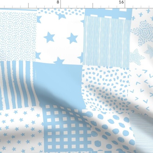 Boy Fabric 21 Baby Blue Whole Cloth / Cheater Quilt by Etsy