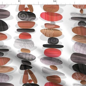 Rock Stacks Fabric - Rock Stacks By Cjldesigns - Geology Rocks Fossils Stacked Striped Botanicals Cotton Fabric By The Yard With Spoonflower