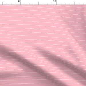 Striped Fabric - Stripes Light Pink Reversed - Arrow Love By Misstiina - Fat Pink Stripes White Cotton Fabric By The Yard With Spoonflower