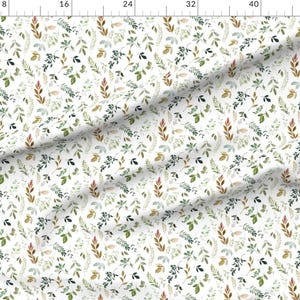 Leaves Fabric - Woodsy Leaves by hipkiddesigns - Floral Nature Leaf Sage Autumn Fall Botanical Greenery Fabric by the Yard by Spoonflower image 2