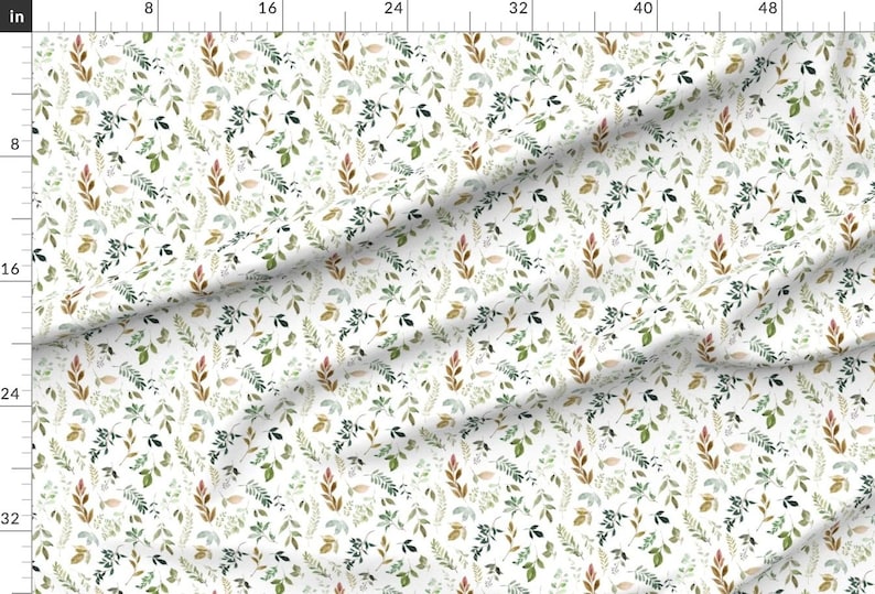 Leaves Fabric - Woodsy Leaves by hipkiddesigns - Floral Nature Leaf Sage Autumn Fall Botanical Greenery Fabric by the Yard by Spoonflower image 2