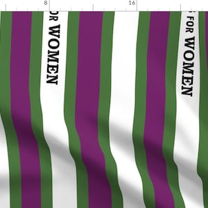 Suffragette Fabric - Suffragist Sash Green And Purple By Fentonslee - History Suffragette Sash Cotton Fabric By The Yard With Spoonflower